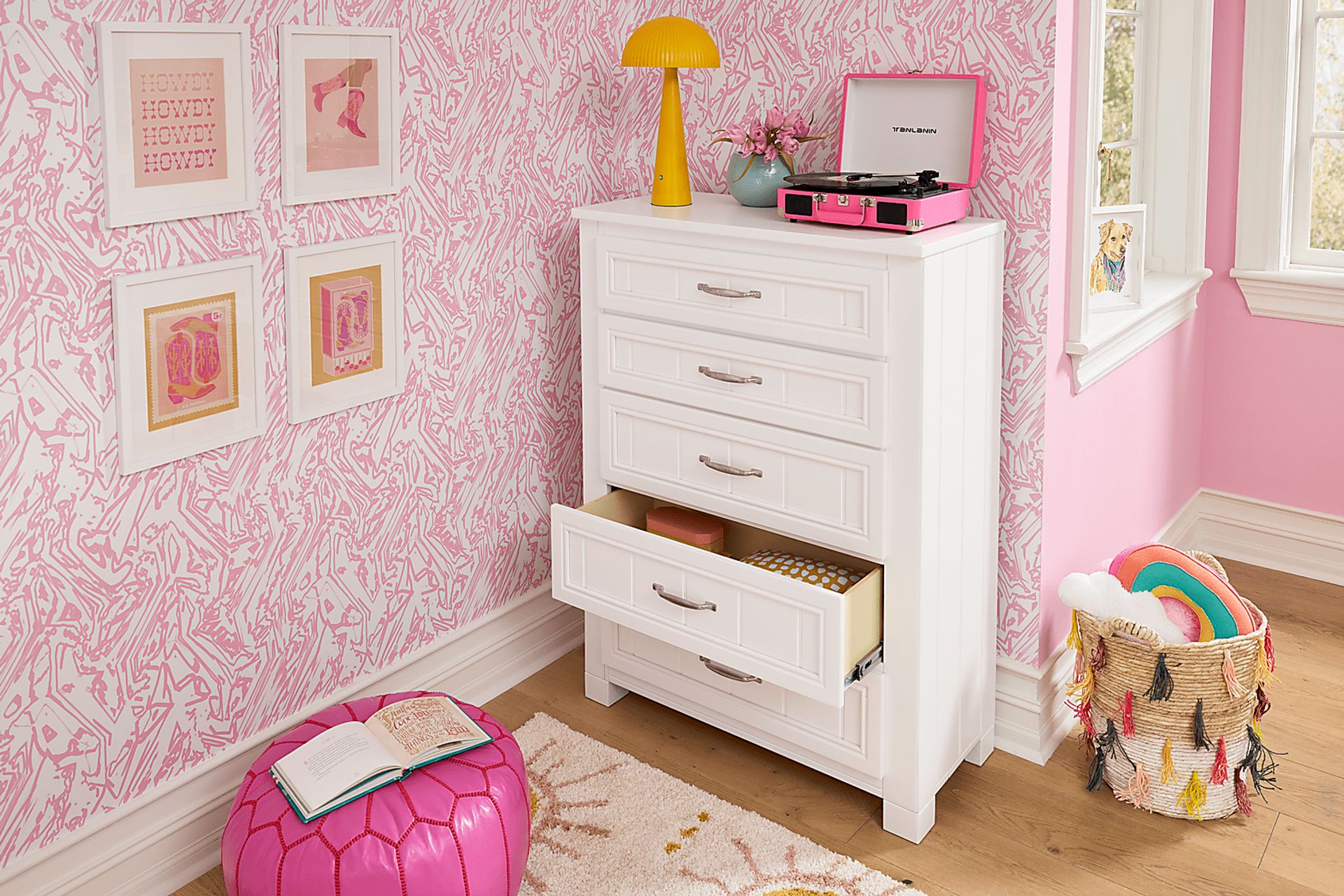 Kids Cottage Colors 2.0 White 5-Drawer Chest - Image 3