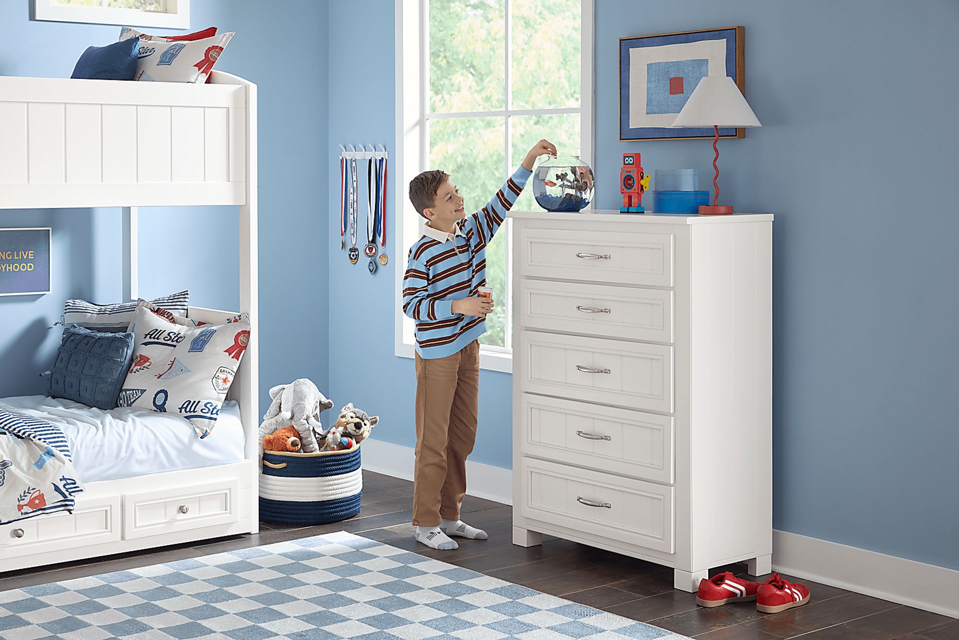 Kids Cottage Colors 2.0 White 5-Drawer Chest - Image 5