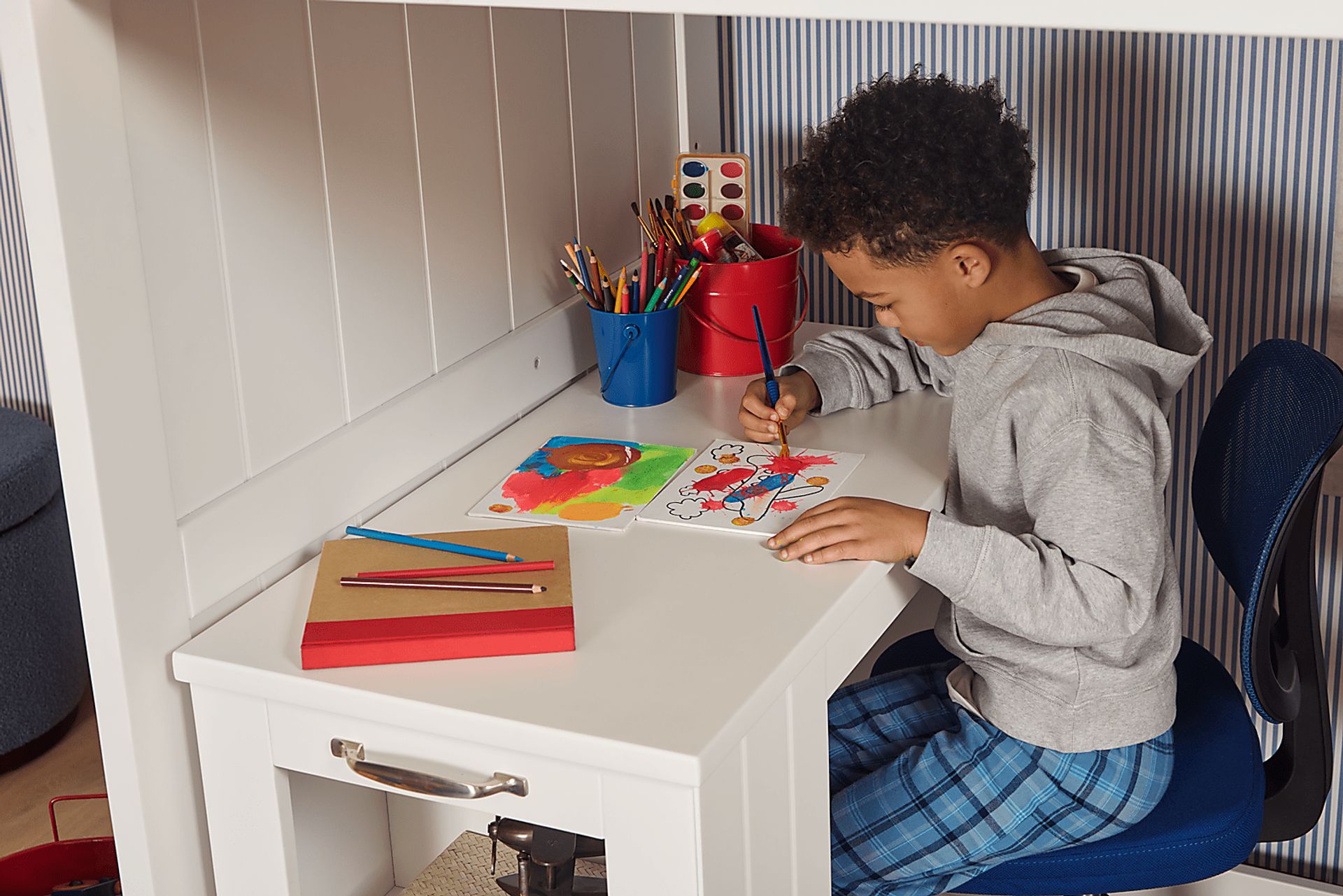 Kids Cottage Colors 2.0 White Caster Desk - Image 5