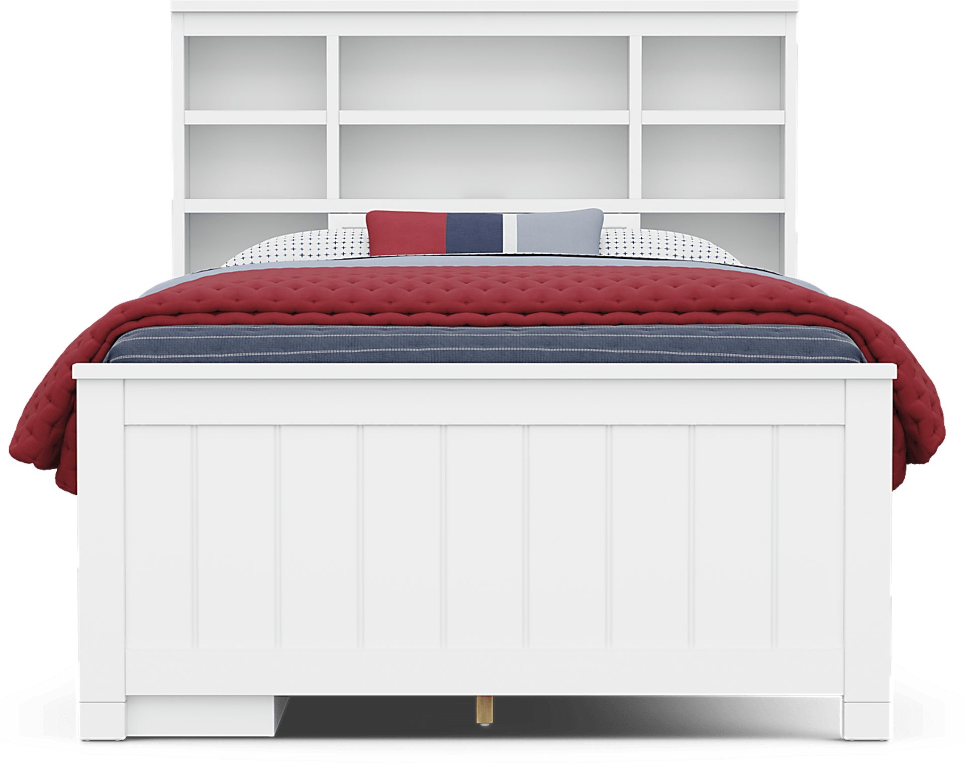 Kids Cottage Colors 2.0 White Full Bookcase Bed with Storage Side Rail - Image 2