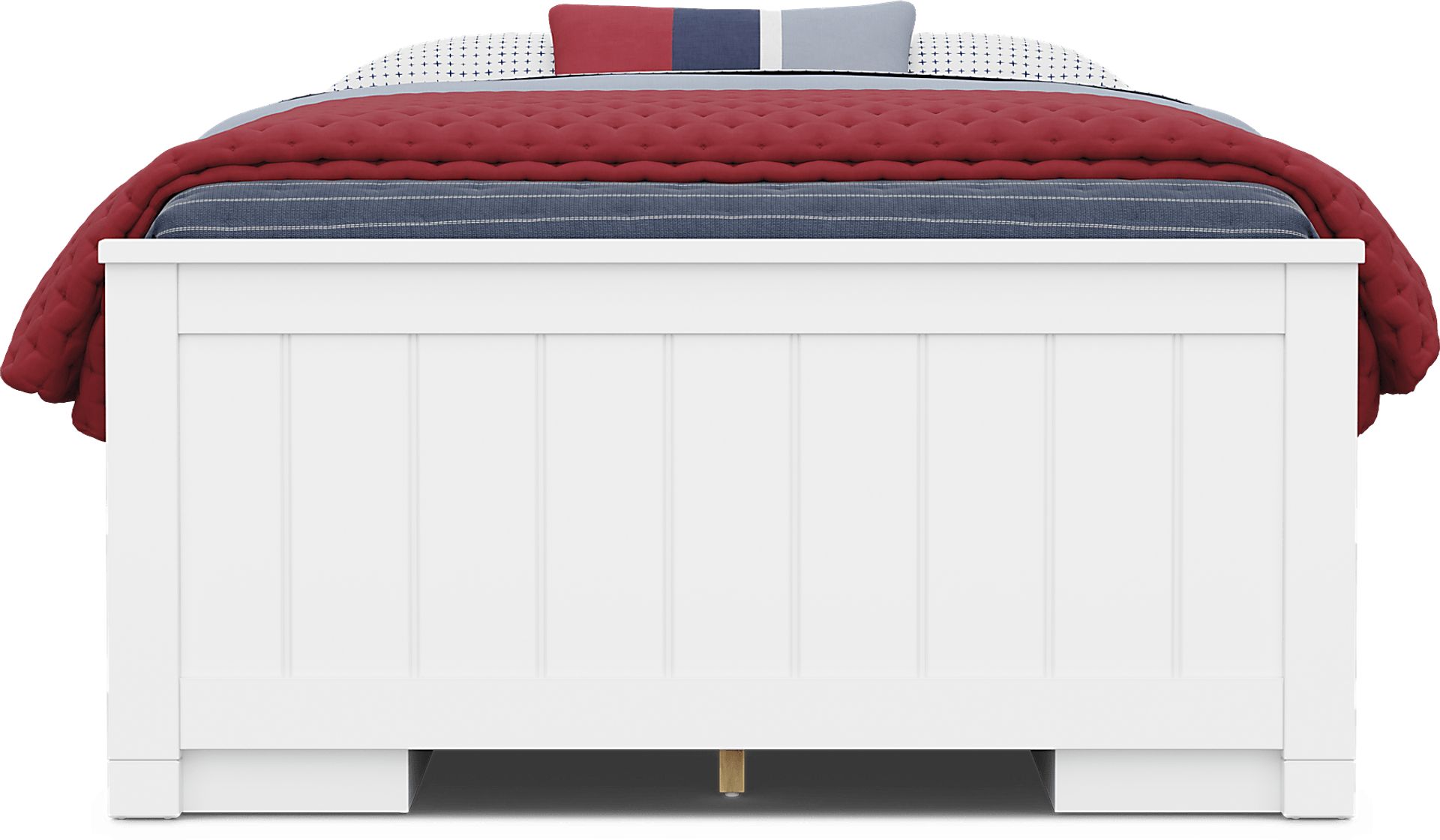 Kids Cottage Colors 2.0 White Full Low Profile Bed with 2 Storage Side Rails - Image 2