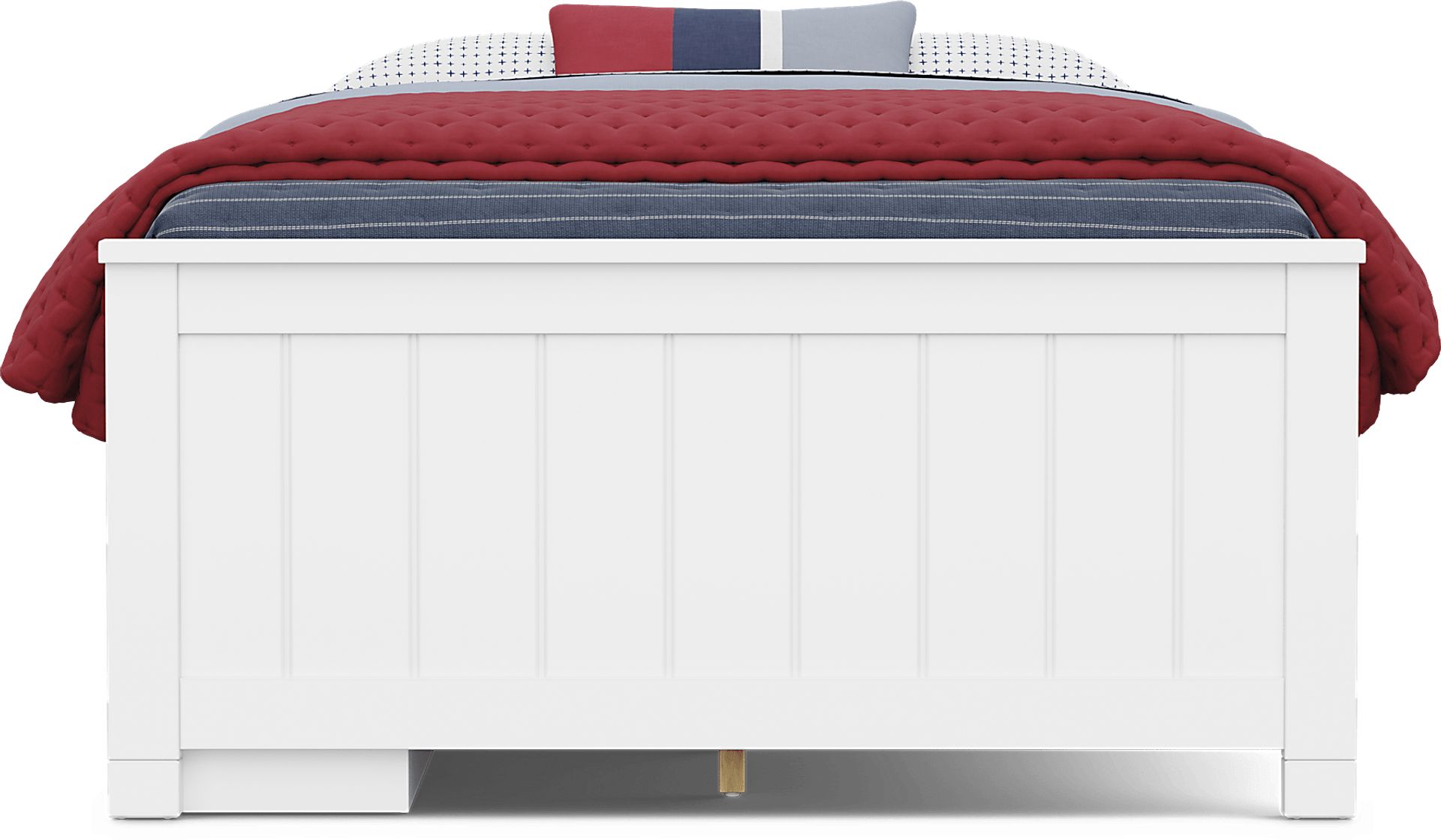 Kids Cottage Colors 2.0 White Full Low Profile Bed with Storage Side Rail - Image 2