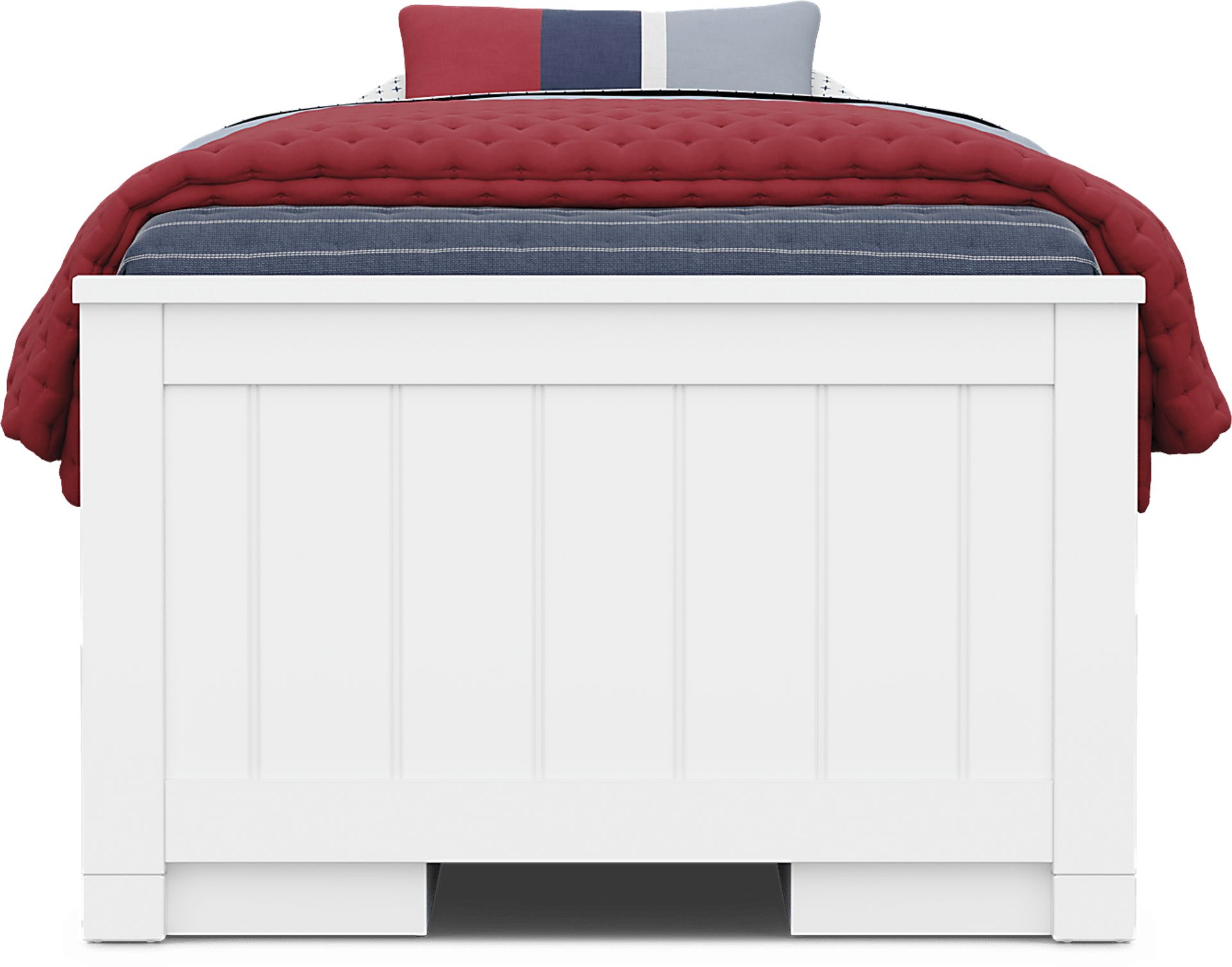 Kids Cottage Colors 2.0 White Twin Low Profile Bed with 2 Storage Side Rails - Image 2