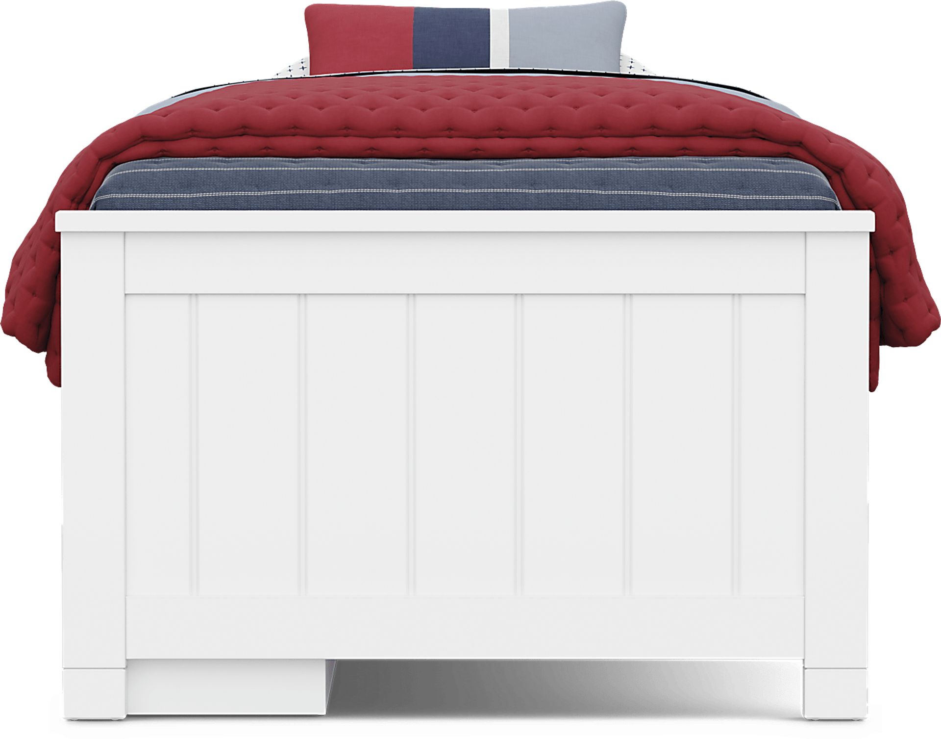 Kids Cottage Colors 2.0 White Twin Low Profile Bed with Storage Side Rail - Image 2