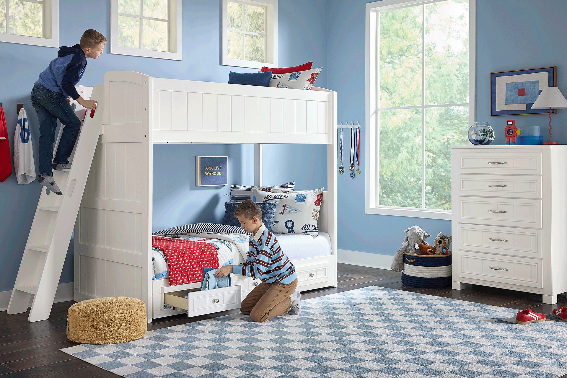 Kids Cottage Colors 2.0 White Twin/Twin Loft - Image 3