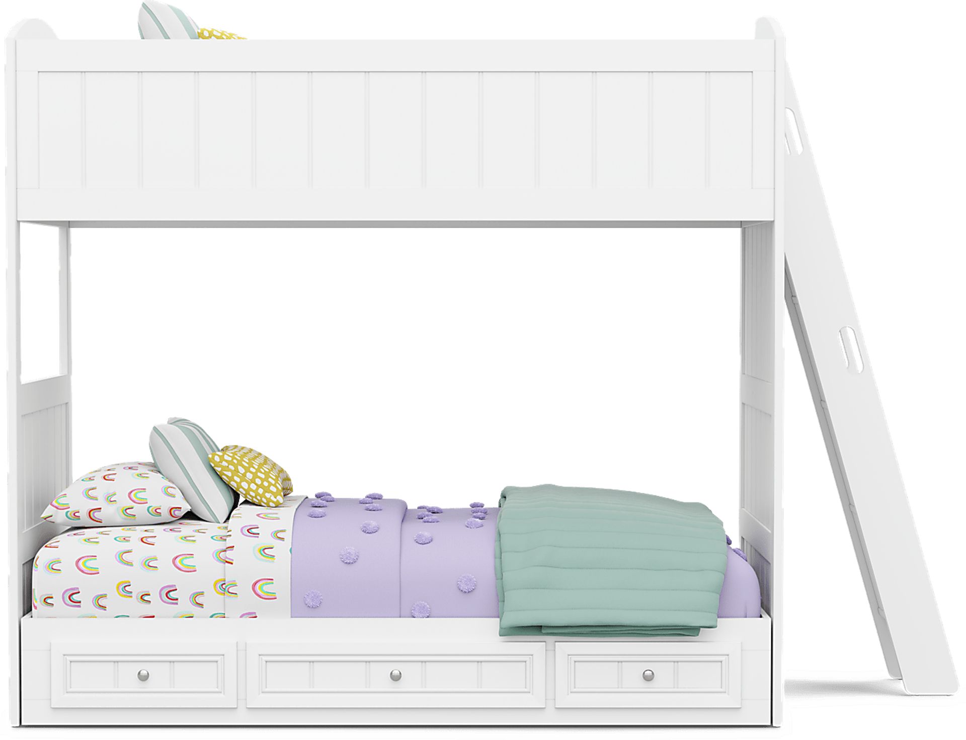 Kids Cottage Colors 2.0 White Twin/Twin Bunk Bed - Image 5