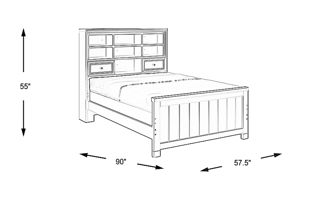 Kids Cottage Colors Black Full Bookcase Bed