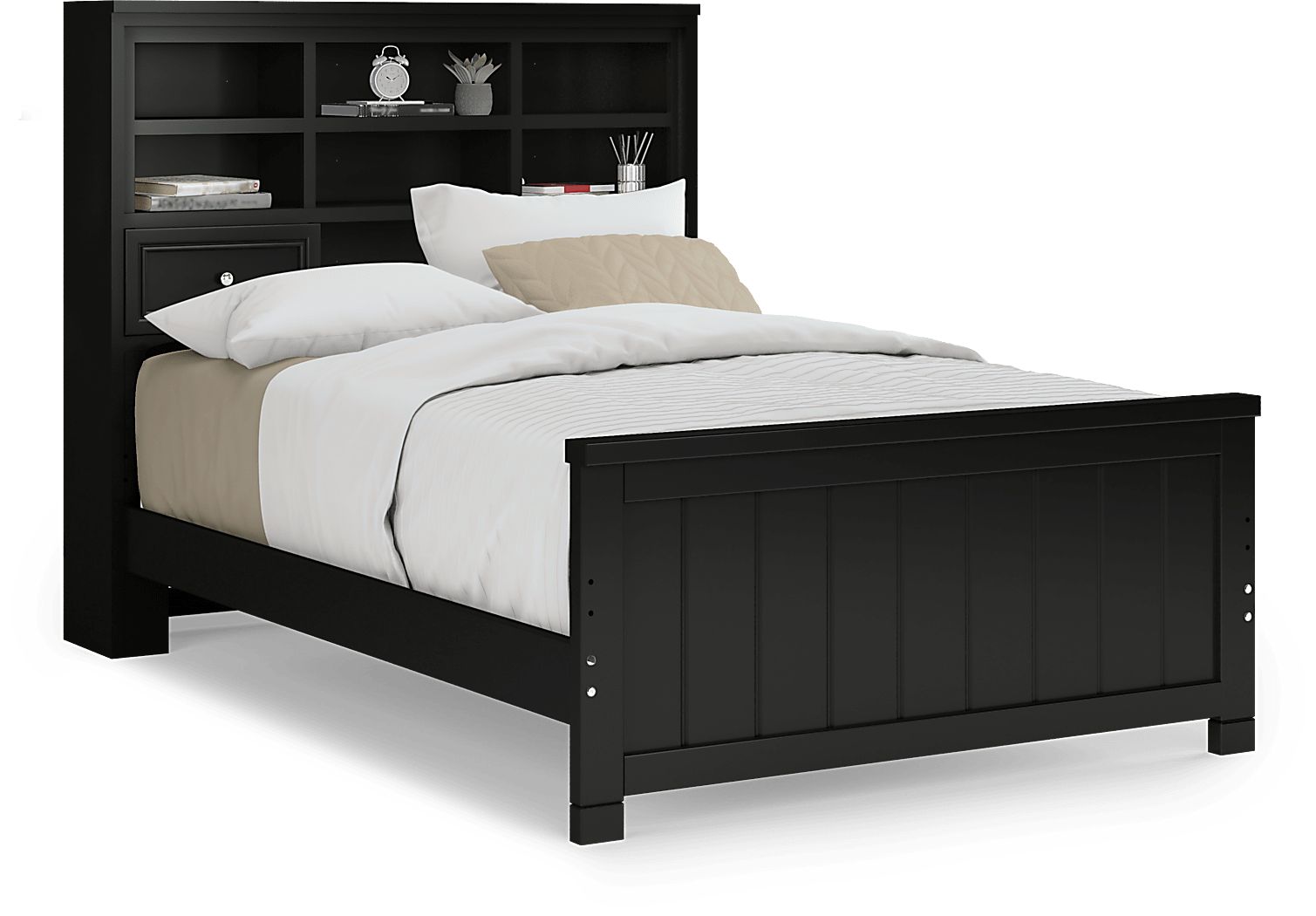 Kids Cottage Colors Black Full Bookcase Bed