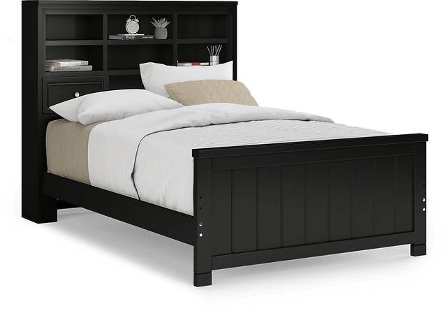 Kids Cottage Colors Black Full Bookcase Bed - Thumbnail - Image 1