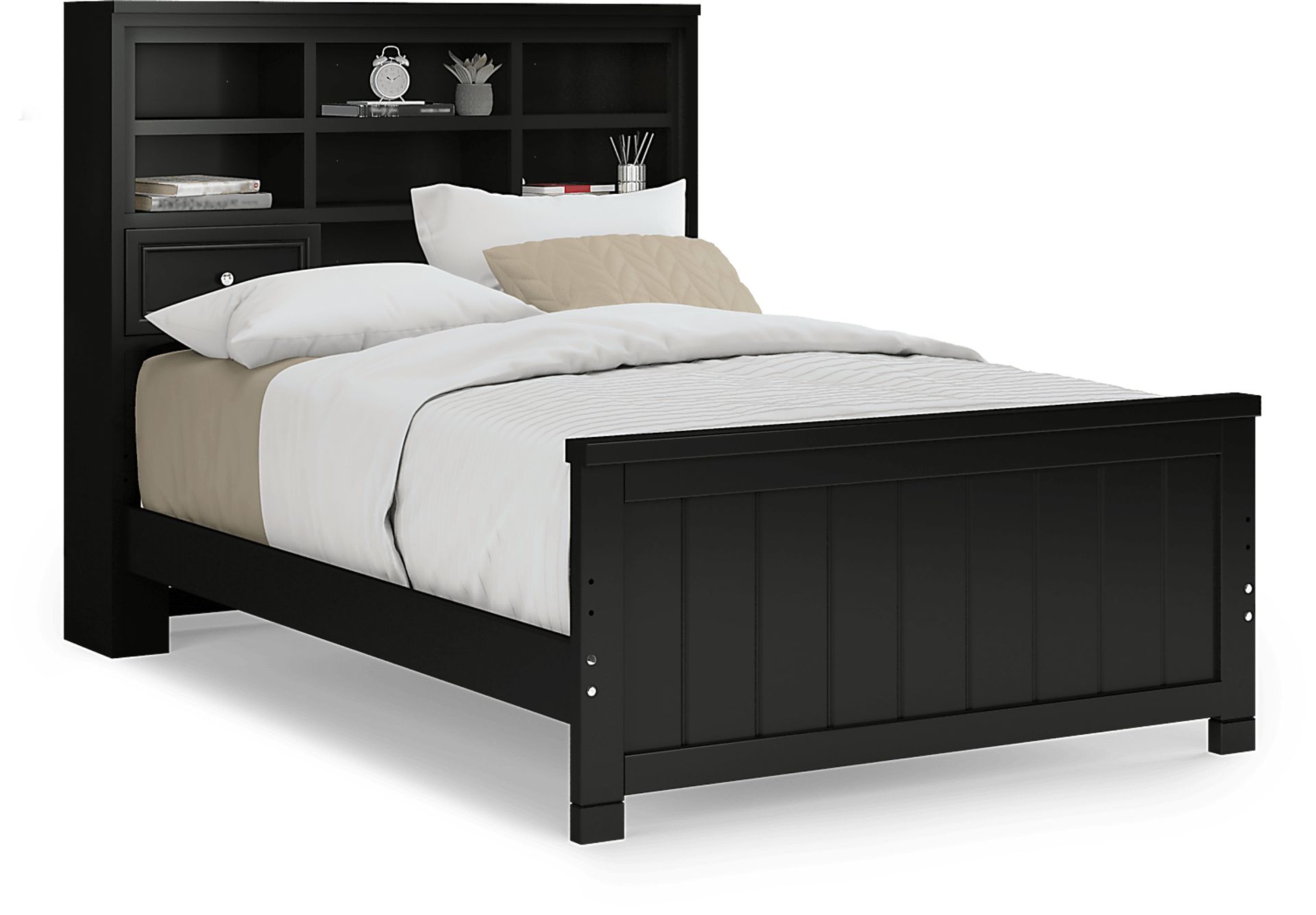 Kids Cottage Colors Black Full Bookcase Bed - Image 1