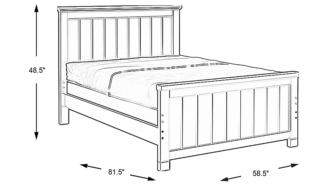 Kids Cottage Colors Black Full Panel Bed