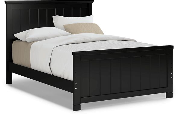 Kids Cottage Colors Black Full Panel Bed