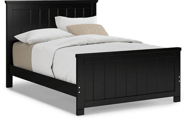 Kids Cottage Colors Black Full Panel Bed - Thumbnail - Image 1
