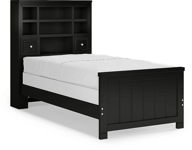 Kids Cottage Colors Black Twin Bookcase Bed - Thumbnail - Image 4