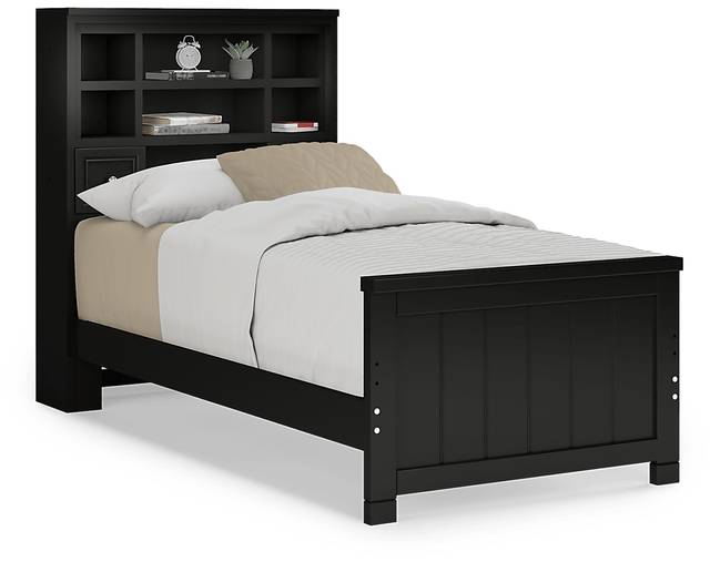 Kids Cottage Colors Black Twin Bookcase Bed - Thumbnail - Image 1