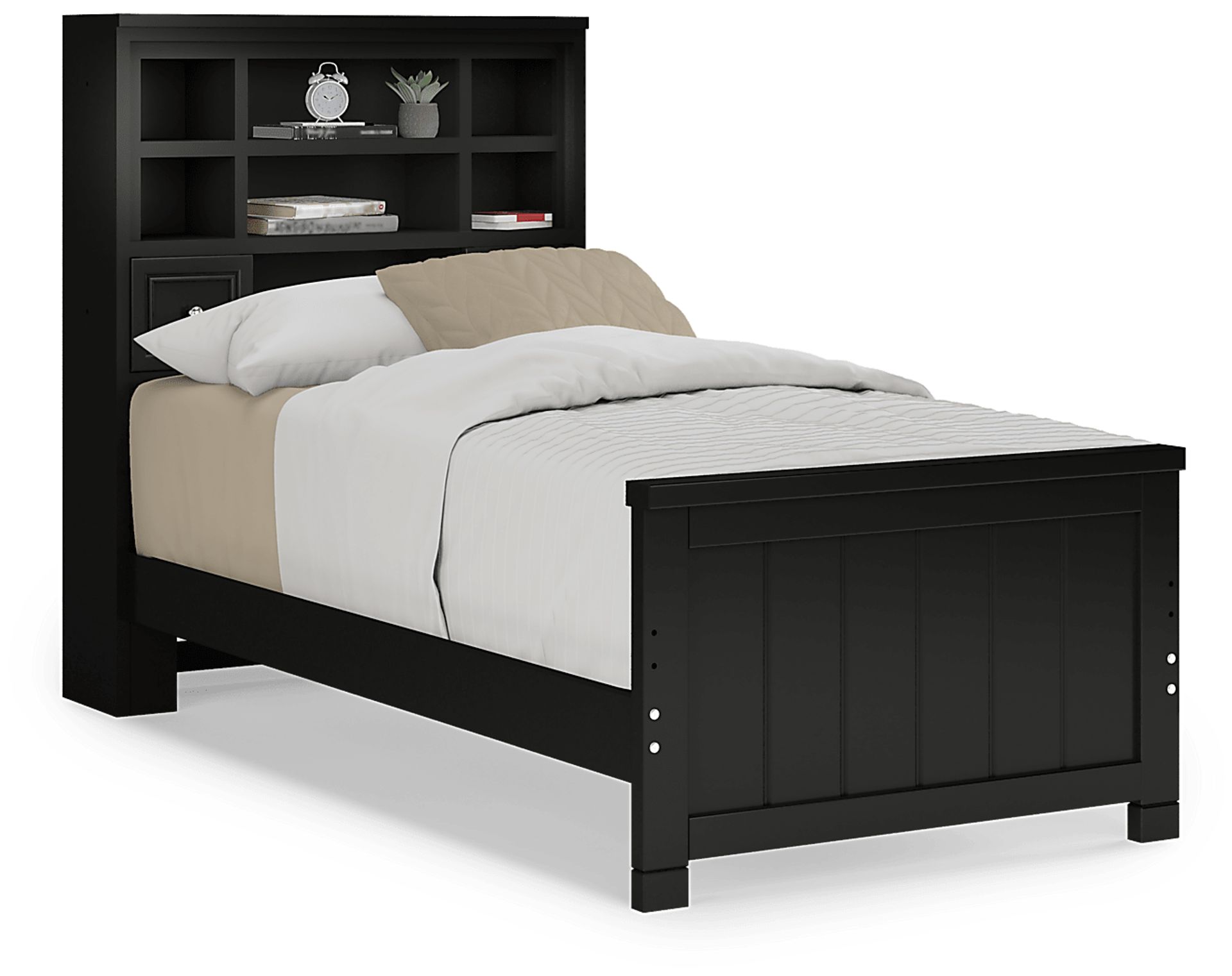 Kids Cottage Colors Black Twin Bookcase Bed - Image 1