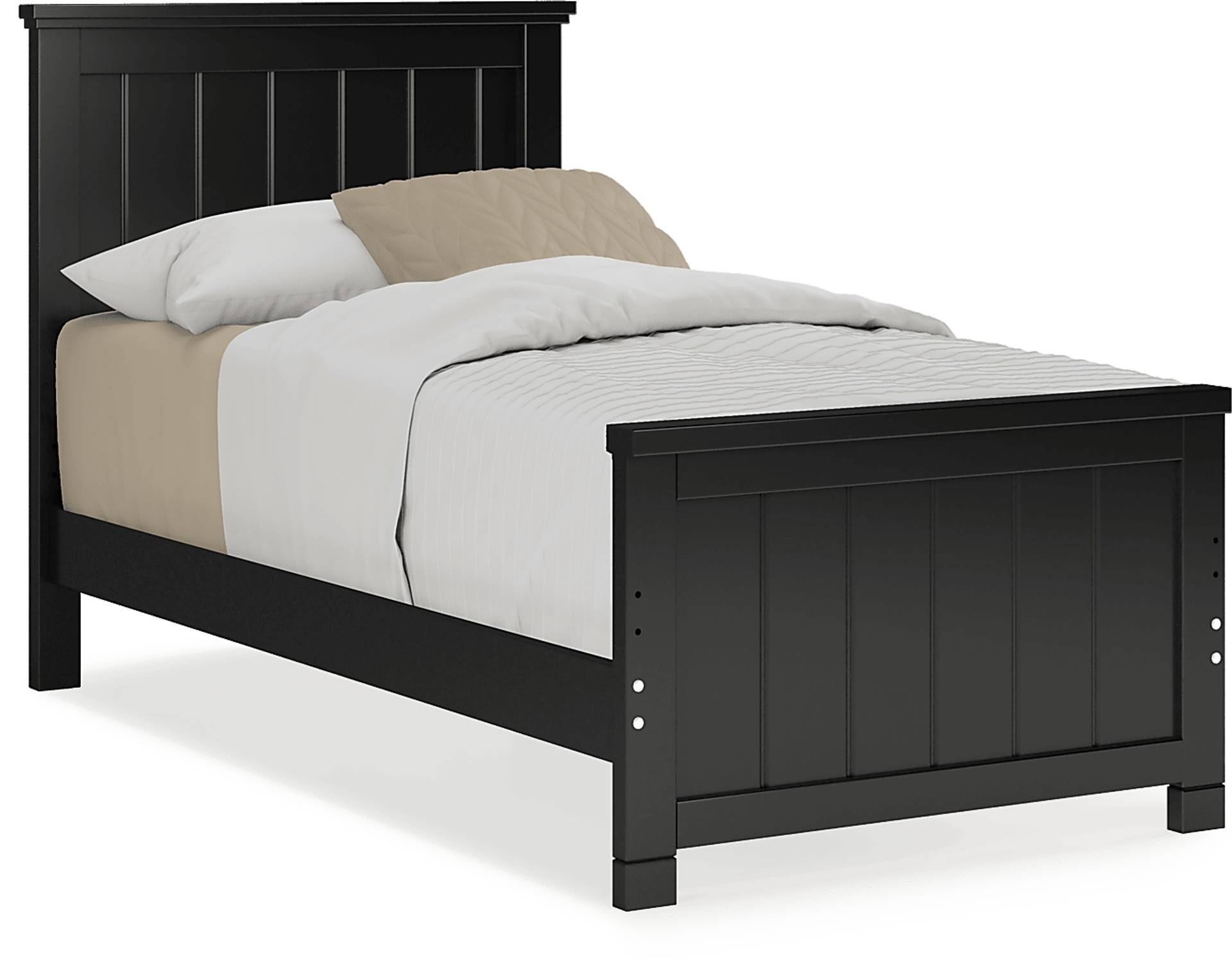 black 3 pc twin panel bed