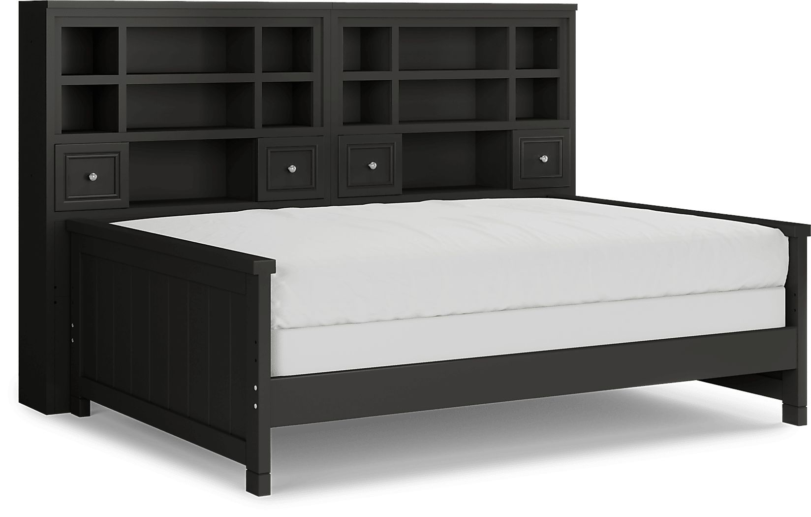Kids Cottage Colors Black Full Bookcase Wall Bed