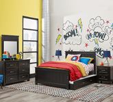 Kids Cottage Colors Black 5 Pc Full Panel Bedroom