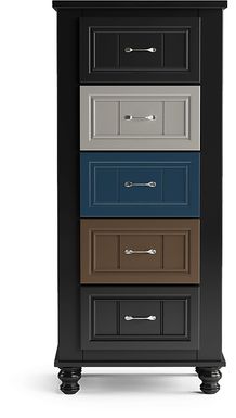 Kids Cottage Colors Black Multi Tall Chest