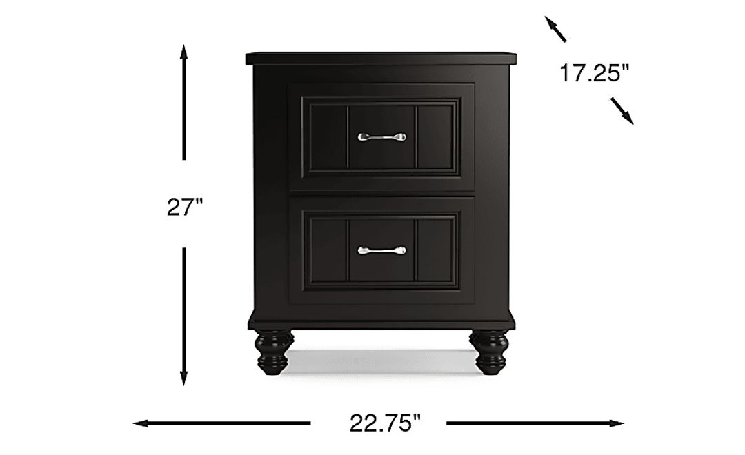 Kids Cottage Colors Black Nightstand