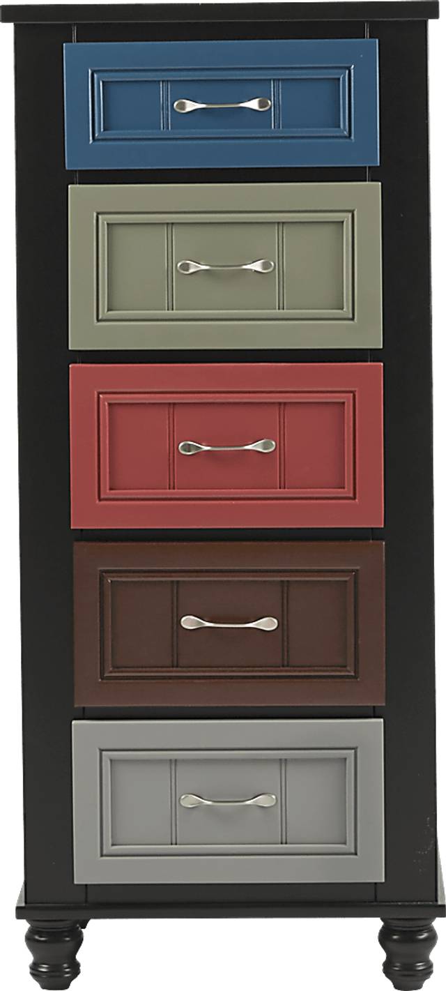 Kids Cottage Colors Black Tall Chest - Thumbnail - Image 1