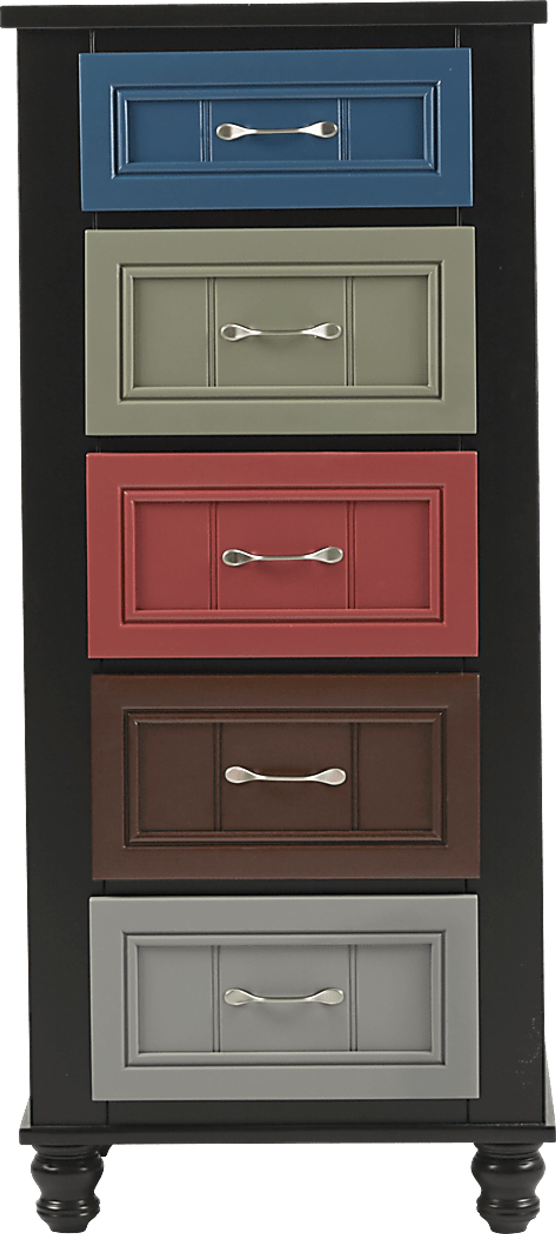 Kids Cottage Colors Black Tall Chest - Image 1