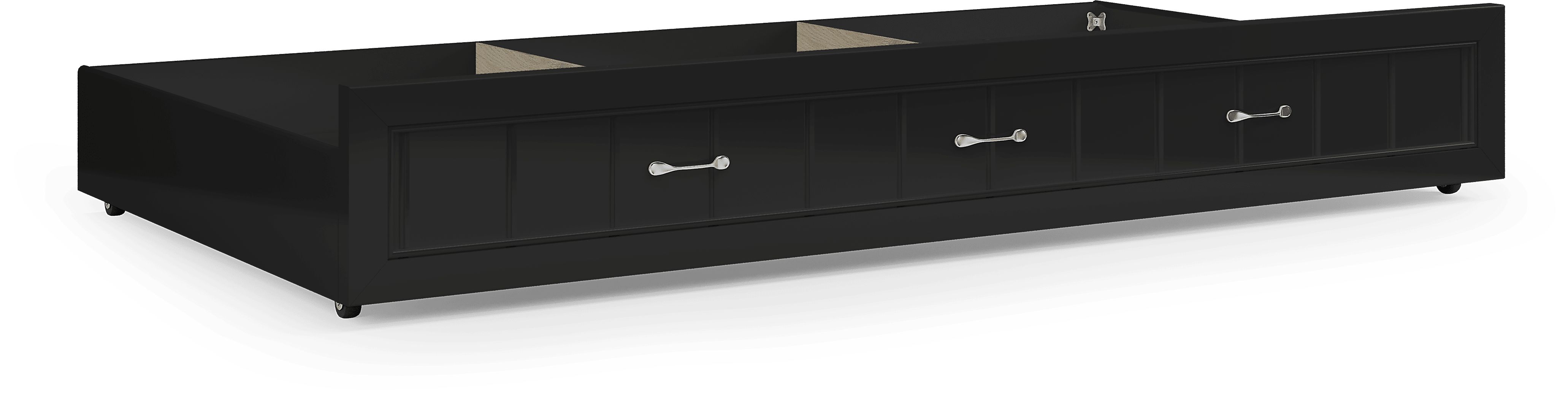 Kids Cottage Colors Black Twin Storage Trundle