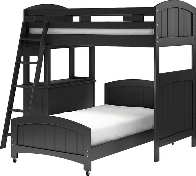 Kids Cottage Colors Black Twin/Twin Loft Bunk Bed with Dresser - Thumbnail - Image 3