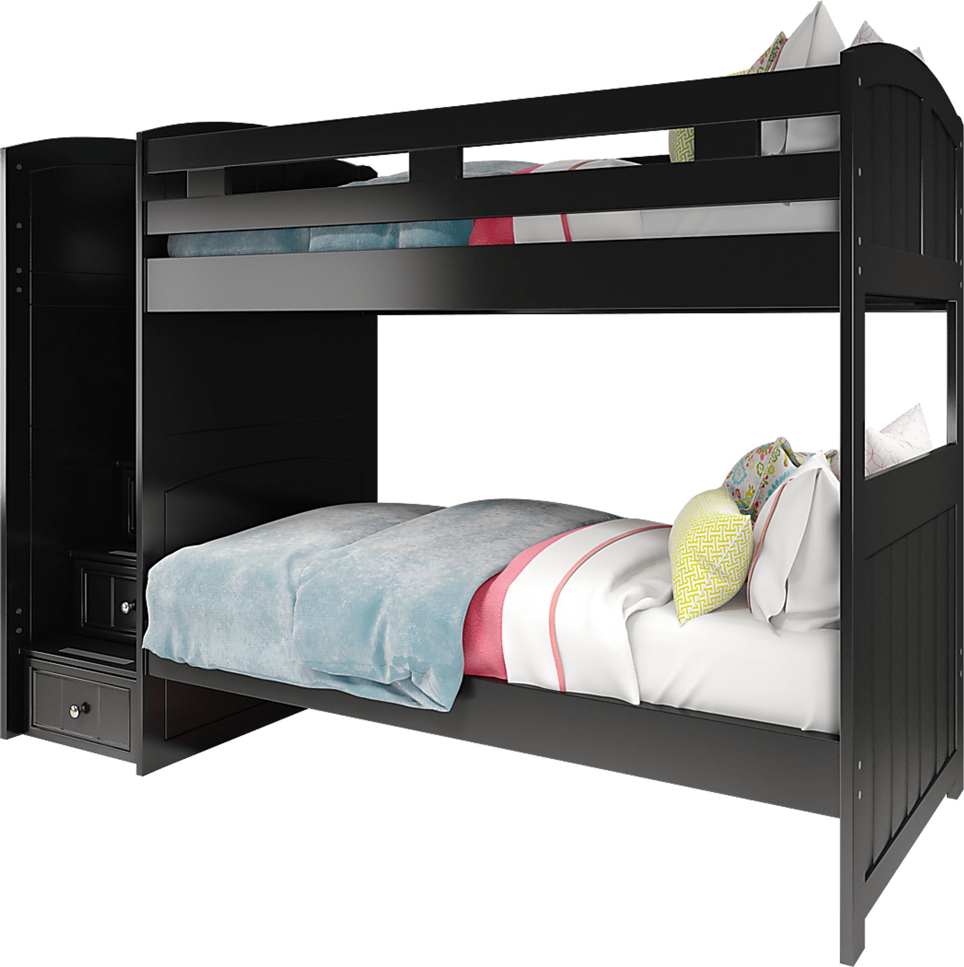 Kids Cottage Colors Black Twin/Twin Step Bunk Bed - Image 4