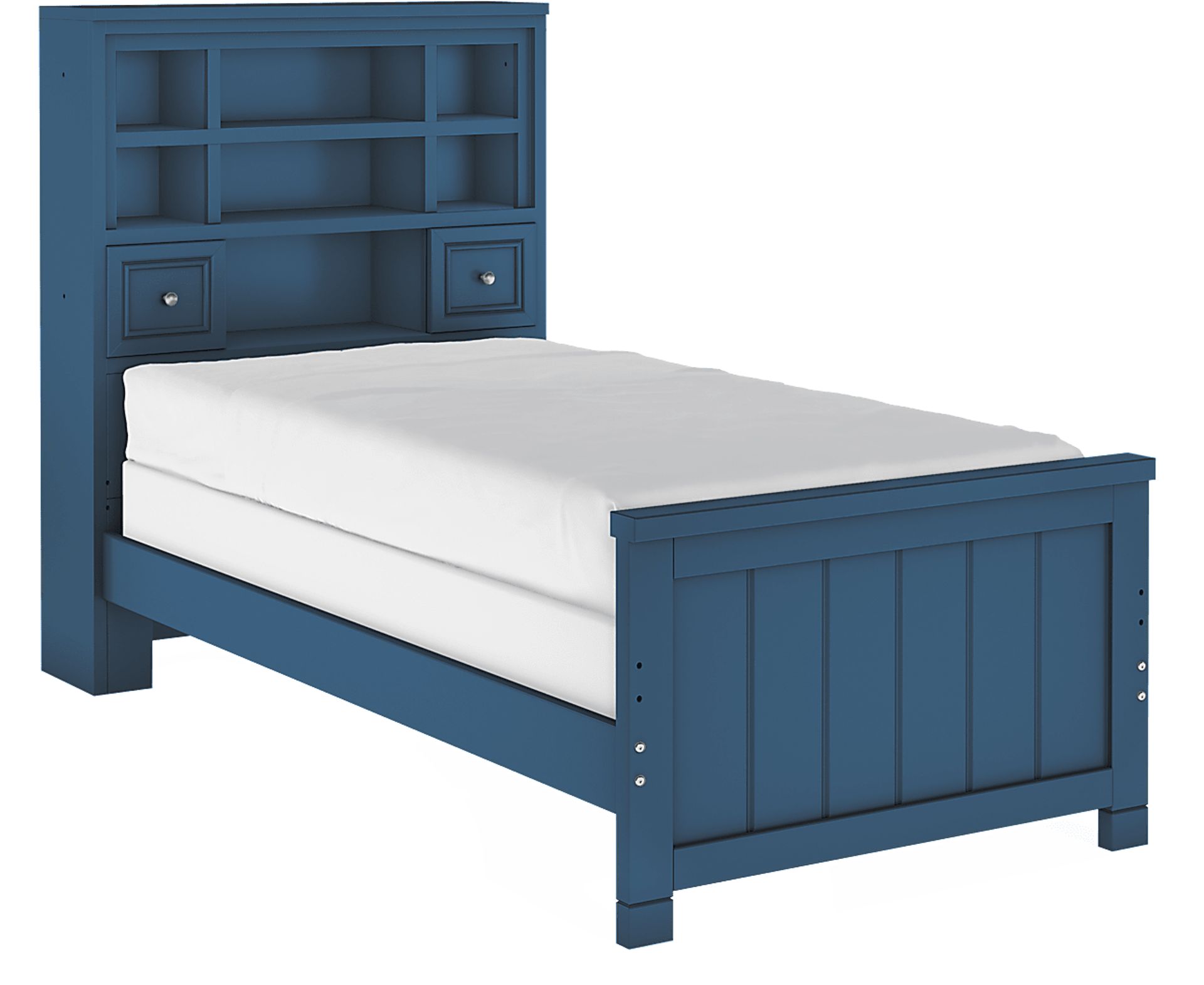 Kids Cottage Colors Navy Twin Bookcase Bed - Image 4
