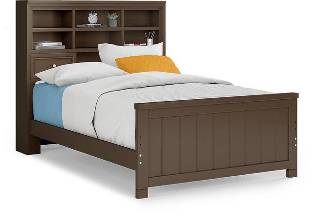 Kids Cottage Colors Chocolate 3 Pc Full Bookcase Bed - Thumbnail - Image 1