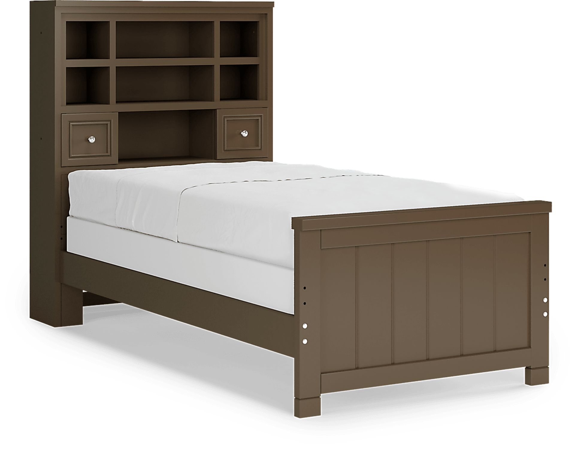 Kids Cottage Colors Chocolate 3 Pc Twin Bookcase Bed - Image 3