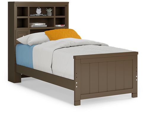 Kids Cottage Colors Chocolate 3 Pc Twin Bookcase Bed
