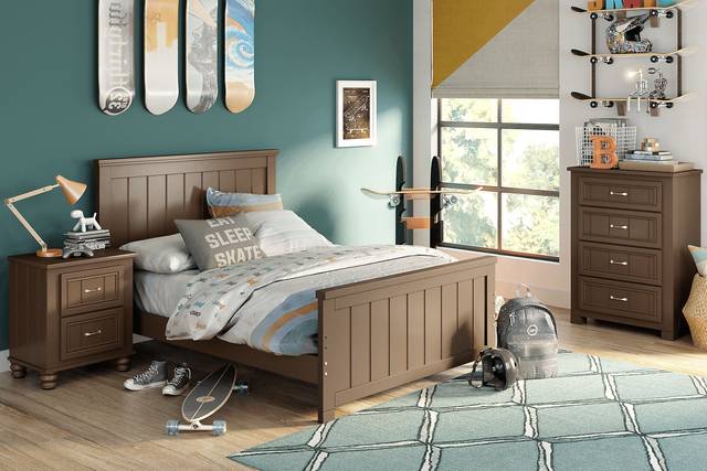 Kids Cottage Colors Chocolate 5 Pc Full Panel Bedroom - Thumbnail - Image 1