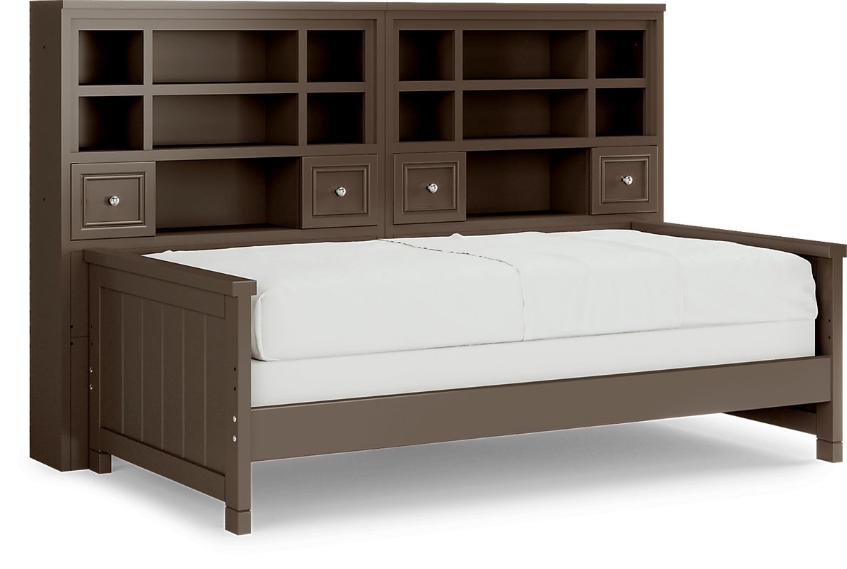 Full daybed hot sale with bookcase