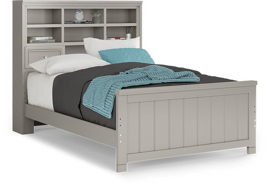 Kids Cottage Colors Gray 3 Pc Full Bookcase Bed