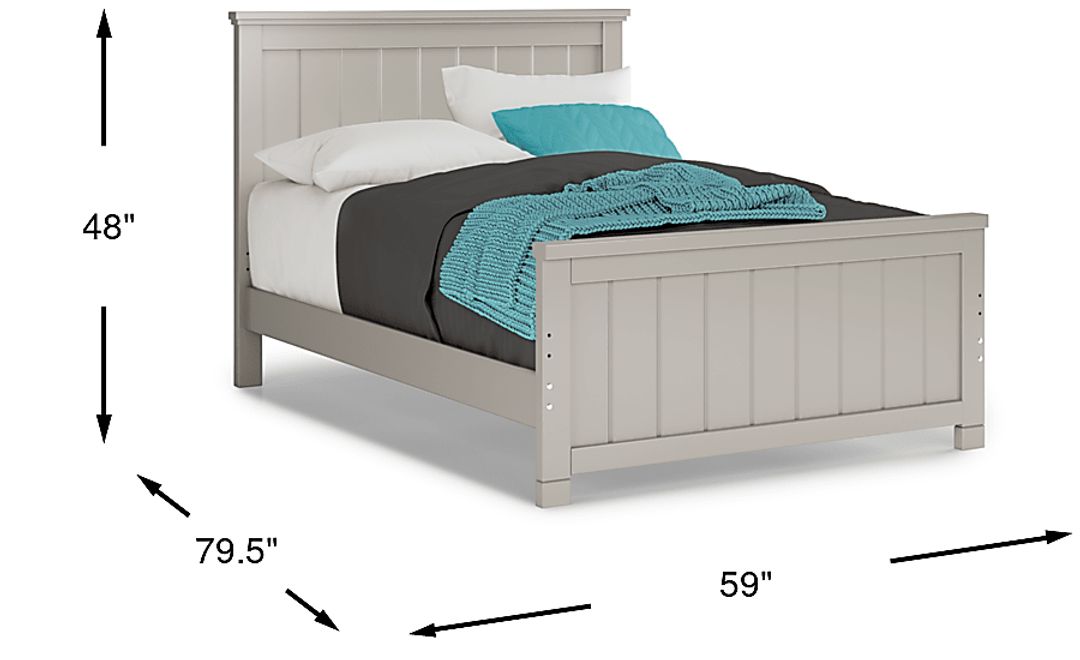 Kids Cottage Colors Gray Full Panel Bed