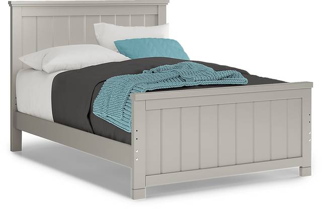 Kids Cottage Colors Gray Full Panel Bed - Thumbnail - Image 1