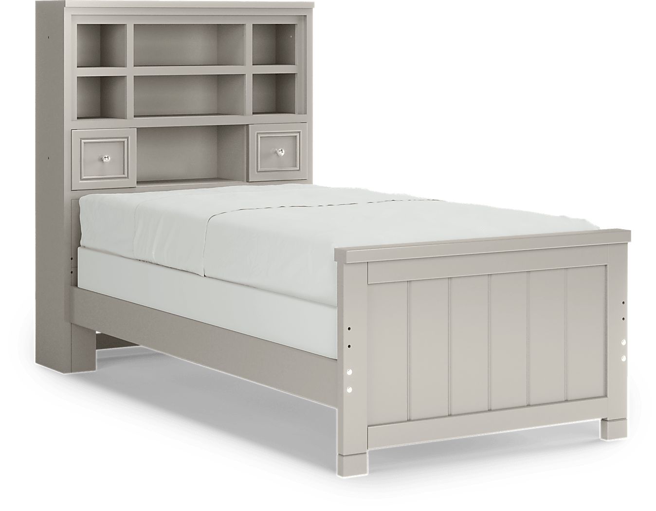 Kids Cottage Colors Gray Twin Bookcase Bed