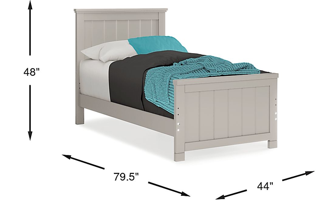 Kids Cottage Colors Gray Twin Panel Bed