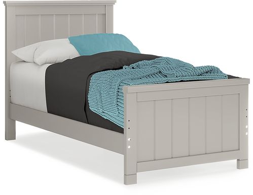 Kids Cottage Colors Gray Twin Panel Bed