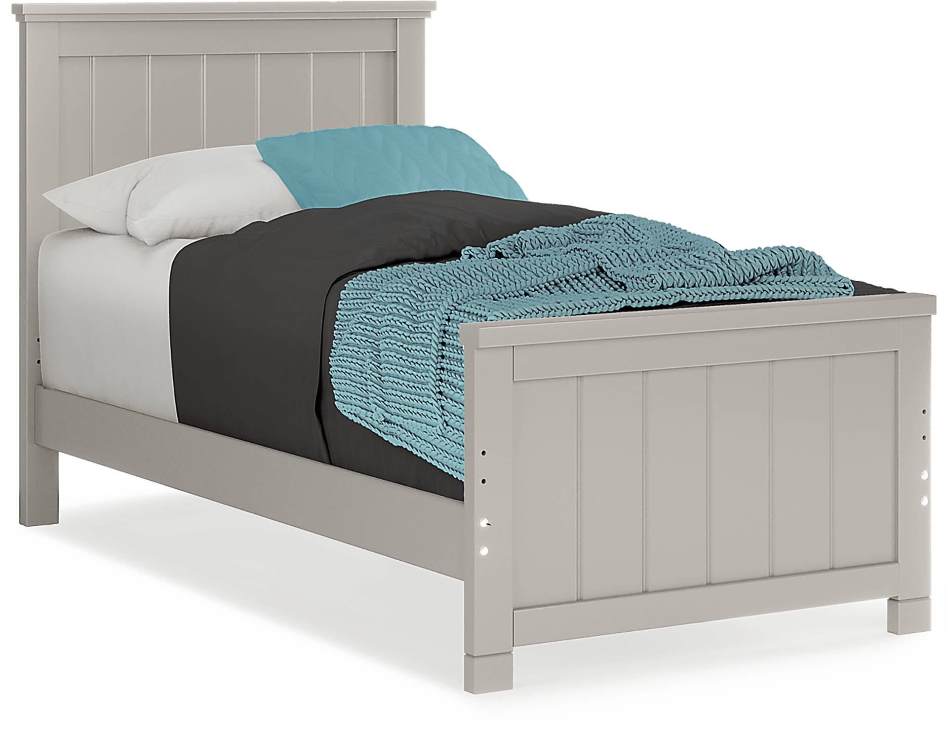gray 3 pc twin panel bed