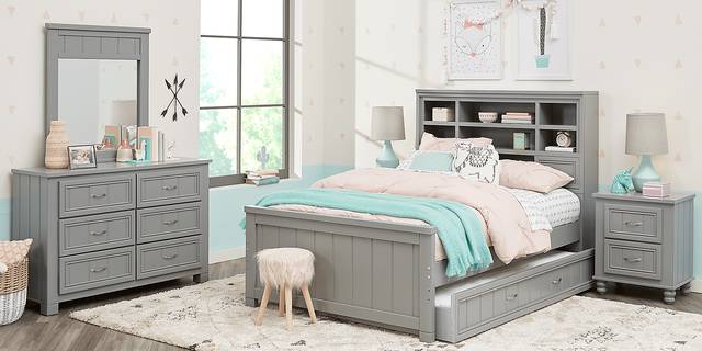 Kids Cottage Colors Gray Full Bookcase Bed - Thumbnail - Image 3