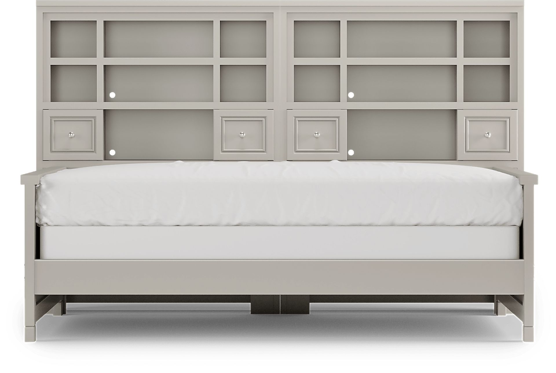 Kids Cottage Colors Gray Full Bookcase Wall Bed - Image 2