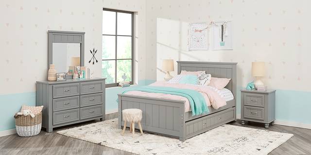 Kids Cottage Colors Gray Full Panel Bed - Thumbnail - Image 4