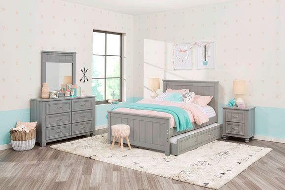 Kids Cottage Colors Gray 5 Pc Full Panel Bedroom