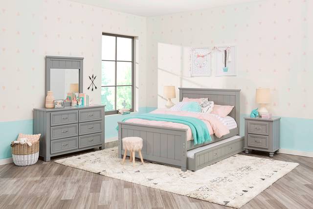 Kids Cottage Colors Gray Full Panel Bedroom - Thumbnail - Image 1
