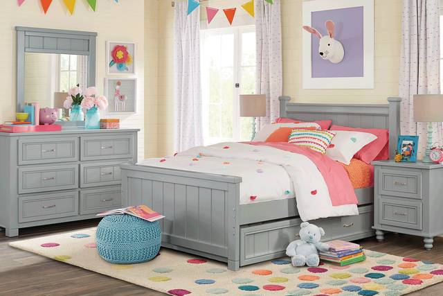 Kids Cottage Colors Gray 5 Pc Full Panel Bedroom - Thumbnail - Image 1