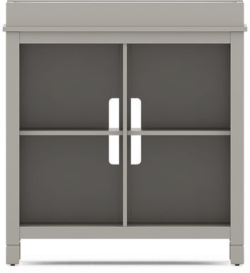 Kids Cottage Colors Gray Bookcase with Changing Tray